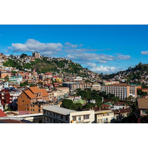 Madagascar-Antananarivo View of the city Black Modern Wood Framed Art Print by Hogstrom, Inger