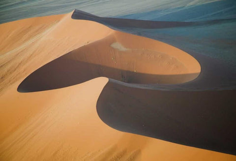 Namibia, Soussevlei, Great Red Sand Dunes aerial White Modern Wood Framed Art Print with Double Matting by Anon, Ellen