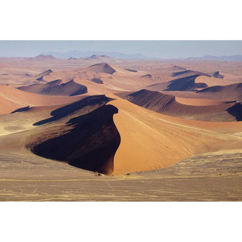 Namibia, Namib-Naukluft Park Sweeping sand dunes Black Modern Wood Framed Art Print by Kaveney, Wendy