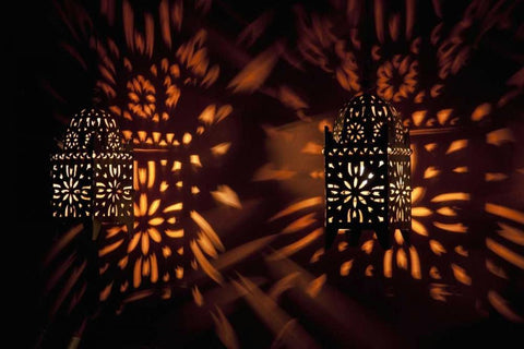 Shadow patterns from lanterns, Etosha NP, Namibia Black Ornate Wood Framed Art Print with Double Matting by Kaveney, Wendy