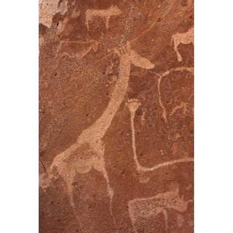 Petroglyphs, Twyfelfontein, Damaraland, Namibia Black Modern Wood Framed Art Print by Young, Bill