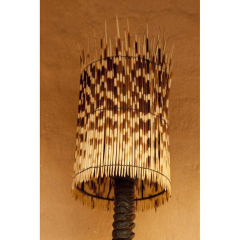 Namibia, Opuwo A lamp made of porcupine quills Black Modern Wood Framed Art Print by Kaveney, Wendy