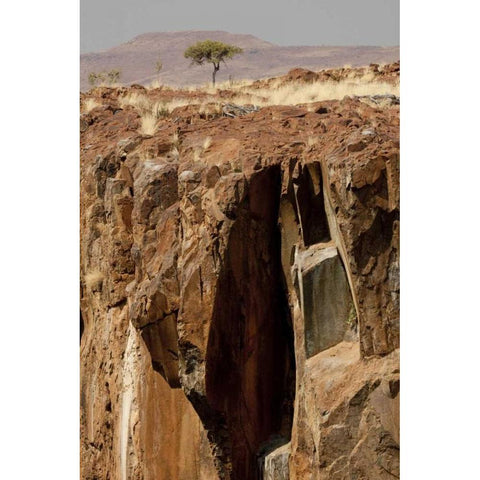 Namibia, Palmwag Conservancy View of Uab Canyon Black Modern Wood Framed Art Print by Kaveney, Wendy