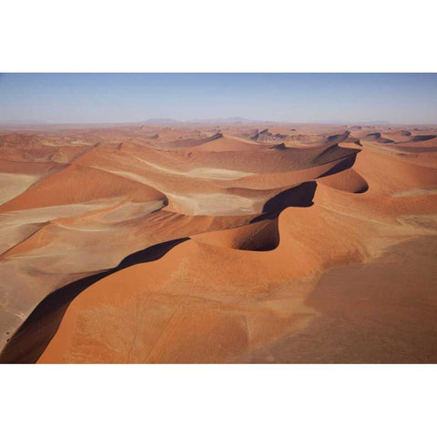 Namibia, Sossusvlei Aerial of Namib Desert dunes Black Modern Wood Framed Art Print by Kaveney, Wendy