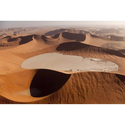 Namibia, Namib Desert Patterns on sand dunes Black Modern Wood Framed Art Print by Kaveney, Wendy