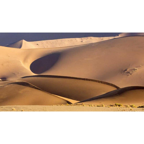 Namibia, Namib-Naukluft Park Abstract sand dunes Black Modern Wood Framed Art Print by Kaveney, Wendy