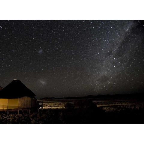 Namibia, Namib-Naukluft Park, Milky Way over Hut Black Modern Wood Framed Art Print by Kaveney, Wendy