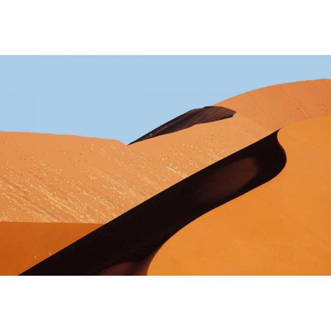 Namibia, Namib-Naukluft Park Sand dune abstract Black Modern Wood Framed Art Print with Double Matting by Kaveney, Wendy