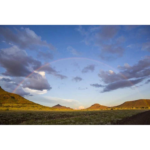 Africa, Namibia Landscape with full rainbow Gold Ornate Wood Framed Art Print with Double Matting by Young, Bill
