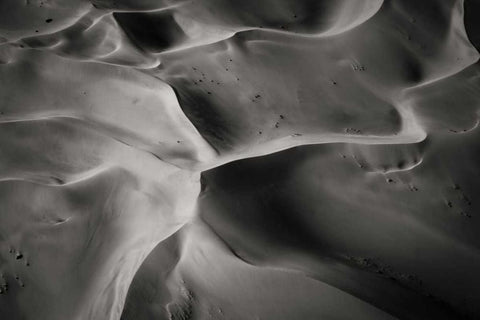 Namibia, Namib-Naukluft NP Aerial of sand dunes White Modern Wood Framed Art Print with Double Matting by Young, Bill