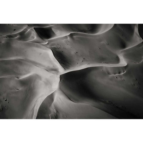 Namibia, Namib-Naukluft NP Aerial of sand dunes Black Modern Wood Framed Art Print with Double Matting by Young, Bill