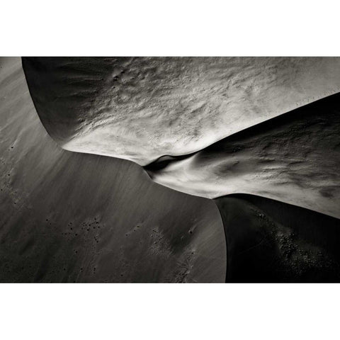 Namibia, Namib Desert Aerial view of sand dunes Black Modern Wood Framed Art Print with Double Matting by Young, Bill