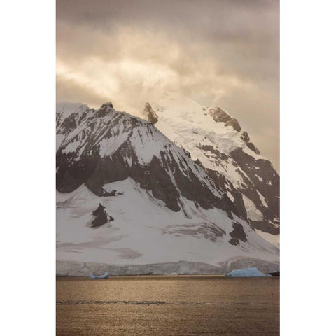 Antarctica, Ronge Island, Mountain scenic Black Modern Wood Framed Art Print by Grall, Don