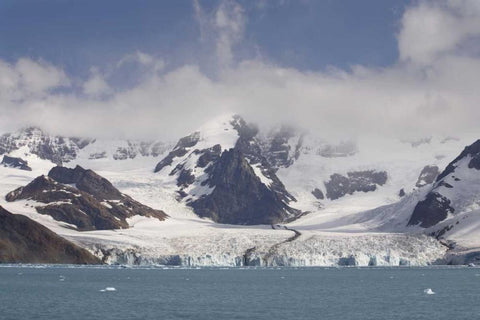 Antarctica, Royal Bay Weddell Glacier White Modern Wood Framed Art Print with Double Matting by Grall, Don