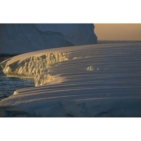 Antarctica-South Georgia Island-Coopers Bay Iceberg at sunrise  Black Modern Wood Framed Art Print with Double Matting by Jaynes Gallery