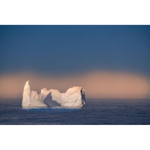 Antarctica-South Georgia Island Lone iceberg and sunset  Black Modern Wood Framed Art Print with Double Matting by Jaynes Gallery