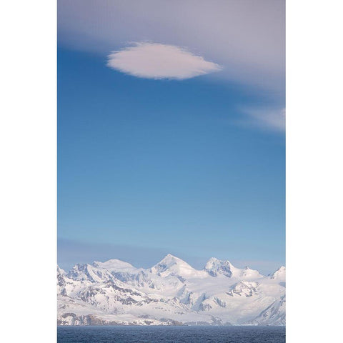 Antarctica-South Georgia Island High winds create lenticular cloud  Black Modern Wood Framed Art Print by Jaynes Gallery
