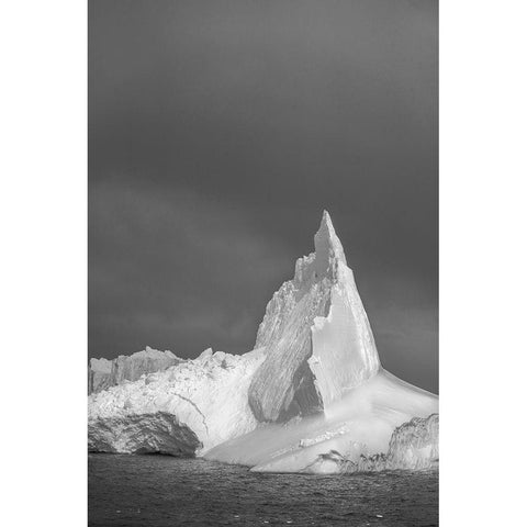 Antarctica-South Georgia Island Lone iceberg and stormy sunset  Black Modern Wood Framed Art Print by Jaynes Gallery