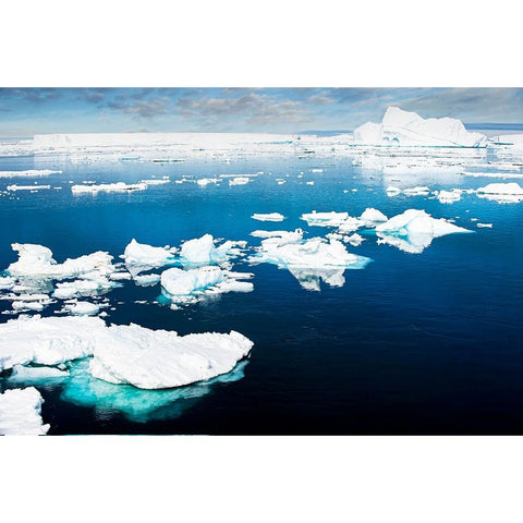 Antarctica-Lemaire Channel-floating ice Black Modern Wood Framed Art Print by Theodore, George and Marilu