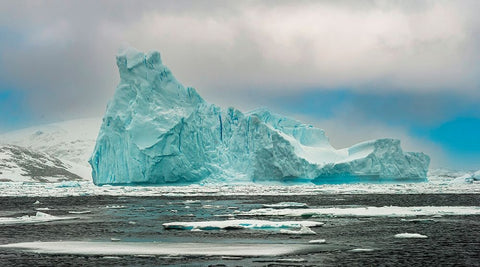 Antarctic iceberg White Modern Wood Framed Art Print with Double Matting by Theodore, George and Marilu