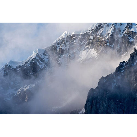 Landscape of island shrouded in mist-Antarctica Gold Ornate Wood Framed Art Print with Double Matting by Su, Keren