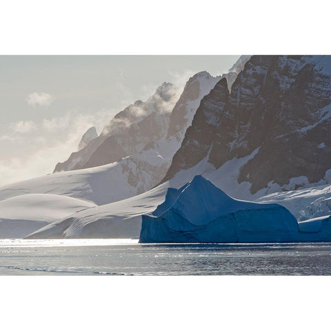 Landscape of snow covered island with iceberg in South Atlantic Ocean-Antarctica Gold Ornate Wood Framed Art Print with Double Matting by Su, Keren
