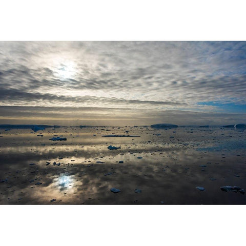Floating ice on South Atlantic Ocean-Antarctica Gold Ornate Wood Framed Art Print with Double Matting by Su, Keren