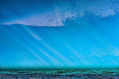 Blue iceberg blue green sea water closeup abstract background Charlotte Bay-Antarctica  Black Ornate Wood Framed Art Print with Double Matting by Perry, William