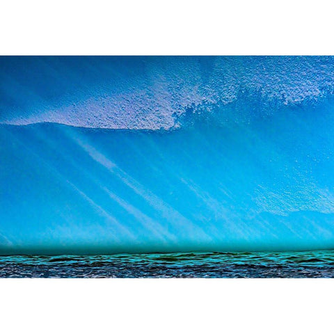 Blue iceberg blue green sea water closeup abstract background Charlotte Bay-Antarctica  Black Modern Wood Framed Art Print by Perry, William