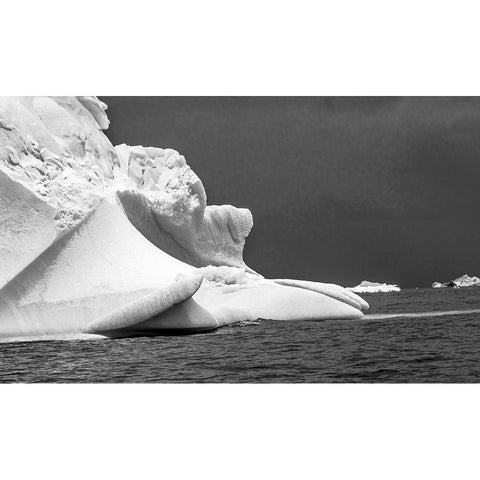 Floating blue iceberg Floating sea water Charlotte Bay-Antarctica  Gold Ornate Wood Framed Art Print with Double Matting by Perry, William