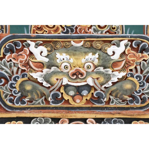 Bhutan, Punakha Punakha Dzong temple woodwork Black Modern Wood Framed Art Print with Double Matting by Kirkland, Dennis