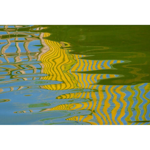 Make Tehi Lar-Myanmar-Reflection on water Gold Ornate Wood Framed Art Print with Double Matting by Haseltine, Tom