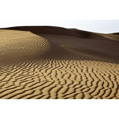 China, Badain Jaran Desert Wind-blown patterns Gold Ornate Wood Framed Art Print with Double Matting by Anon, Ellen