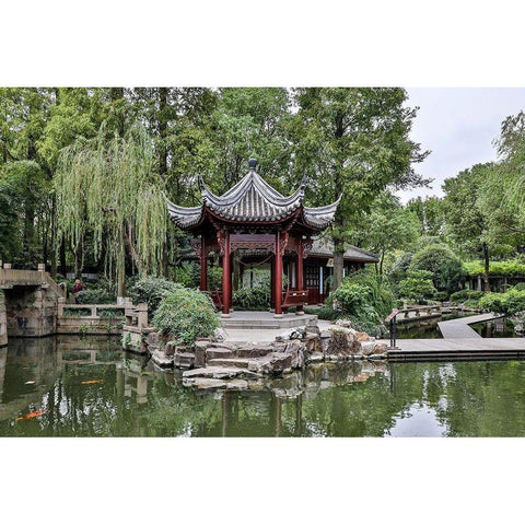 Asia-China-Zhujiajiao (Venice of the East) White Modern Wood Framed Art Print by Looney, Hollice