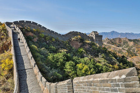 Asia-China-Jinshanling-The Great Wall Black Ornate Wood Framed Art Print with Double Matting by Looney, Hollice