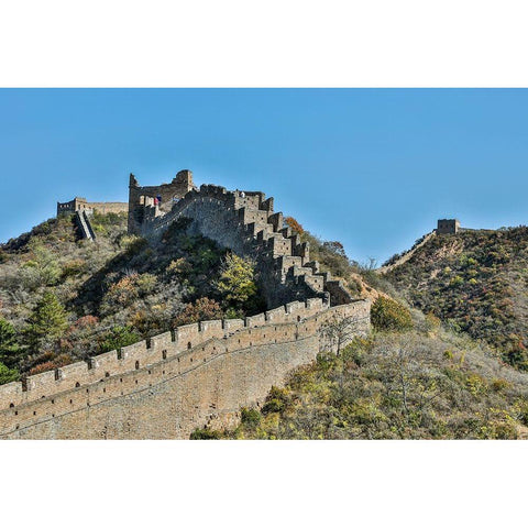 Asia-China-Jinshanling-The Great Wall Gold Ornate Wood Framed Art Print with Double Matting by Looney, Hollice