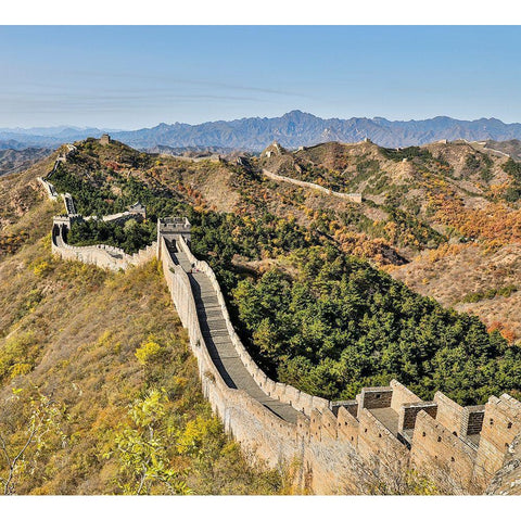 Asia-China-Jinshanling-The Great Wall Gold Ornate Wood Framed Art Print with Double Matting by Looney, Hollice