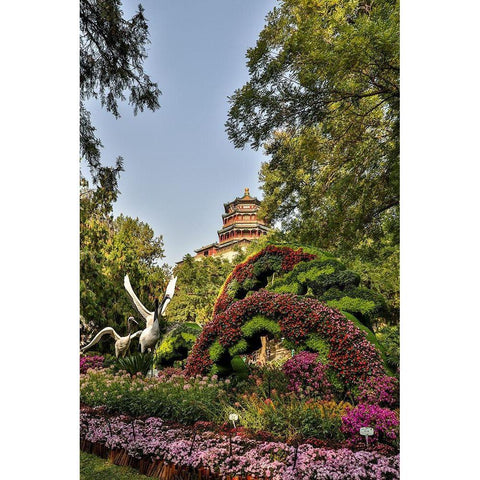 Asia-China-Beijing-Summer Palace of Empress Cixi Black Modern Wood Framed Art Print by Looney, Hollice