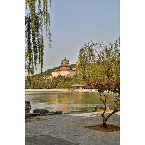Asia-China-Beijing-Summer Palace of Empress Cixi Gold Ornate Wood Framed Art Print with Double Matting by Looney, Hollice