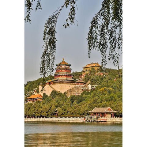 Asia-China-Beijing-Summer Palace of Empress Cixi Black Modern Wood Framed Art Print by Looney, Hollice