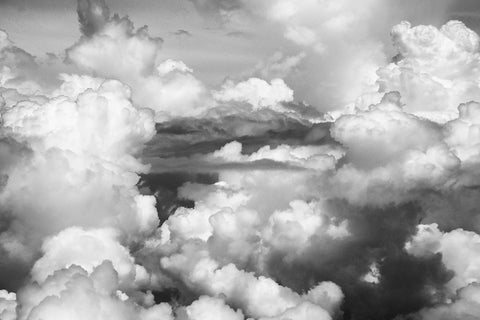 Aerial view of clouds-China Black Ornate Wood Framed Art Print with Double Matting by Su, Keren