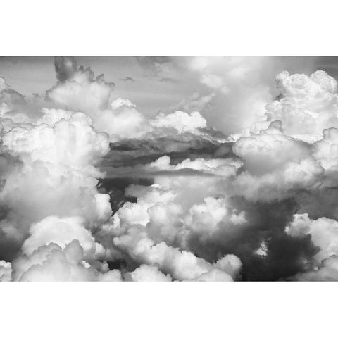Aerial view of clouds-China Gold Ornate Wood Framed Art Print with Double Matting by Su, Keren