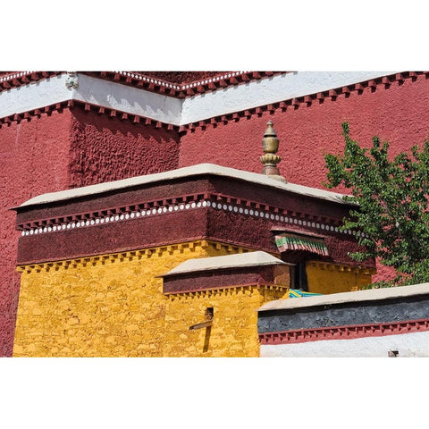 Palcho Monastery-Gyantse-Gyantse County-Tibet-China Black Modern Wood Framed Art Print by Su, Keren