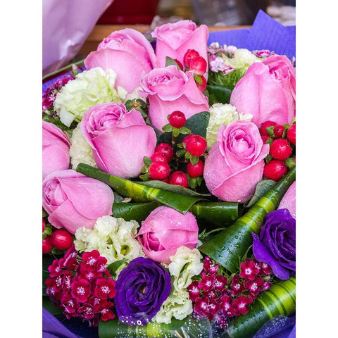 China-Hong Kong Flower market White Modern Wood Framed Art Print by Eggers, Julie