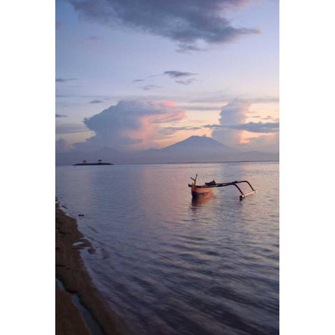 Indonesia, Bali Sunrise over Sanur Beach Black Modern Wood Framed Art Print by Shimlock, Jones