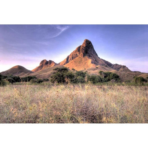 Indonesia, Komodo NP, Padar Isl Island mountain White Modern Wood Framed Art Print by Shimlock, Jones