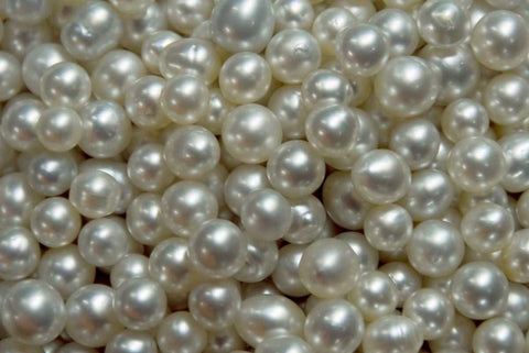 Bowl of pearls, Irian Jaya, West Papua, Indonesia White Modern Wood Framed Art Print with Double Matting by Shimlock, Jones