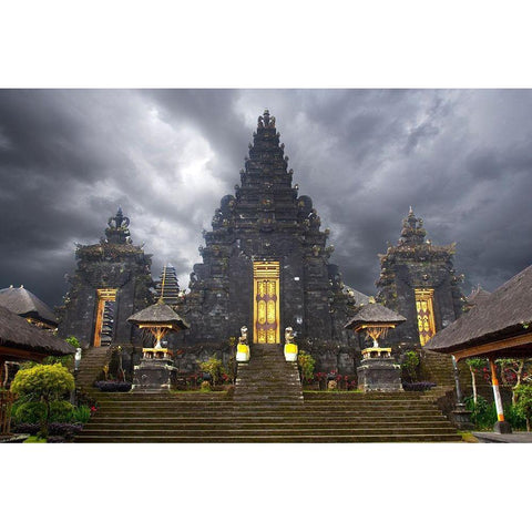 Indonesia-Bali Front of Besakih Temple Black Modern Wood Framed Art Print by Jaynes Gallery