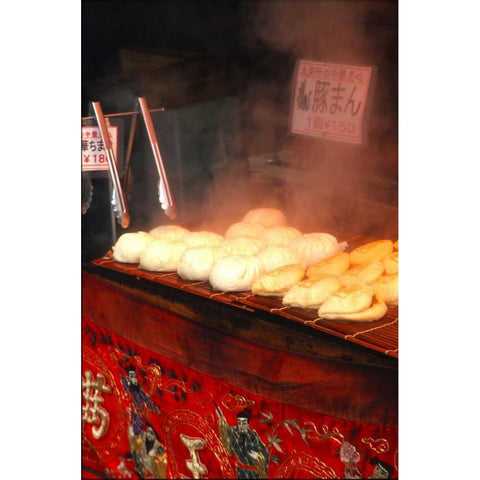 Japan, Kobe Japanese potsticker dumplings Black Modern Wood Framed Art Print with Double Matting by Ross, Nancy ,  Steve