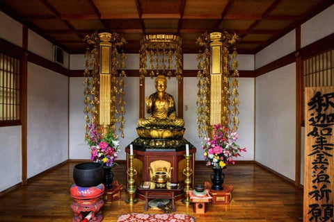 Japan, Kyoto Fushimi-Inari-Taisha Shinto Shrine Black Ornate Wood Framed Art Print with Double Matting by Flaherty, Dennis